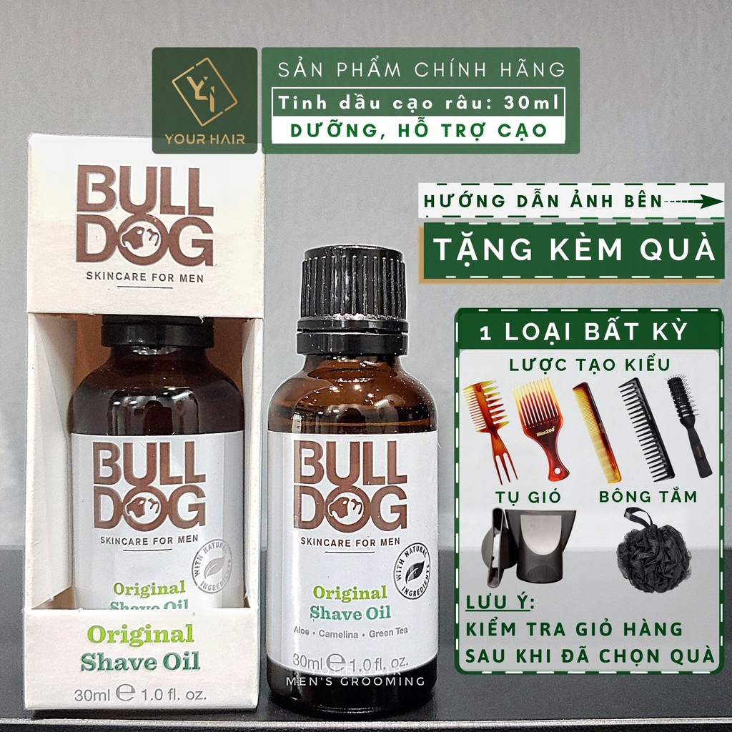 Dưỡng mềm râu trước khi cạo Bulldog Original Shave Oil 30ml | Pre-shave