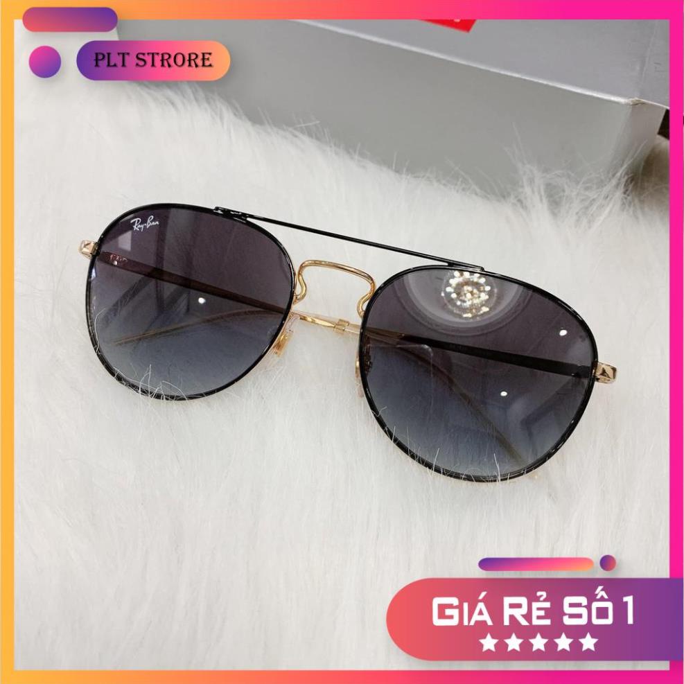 Kính mát Rayban Highstreet RB3589 90548G (55-18-140mm) viền kim loại đen, gọng vàng Full Box ⚜️Hàng Authentic⚜️