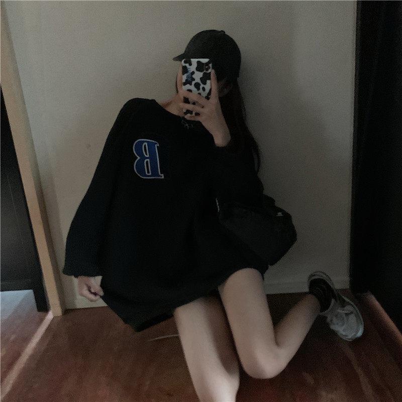 COZOK Áo sweater Tay Dài Dáng Rộng Phong Cách Thời Trang Hàn Quốc