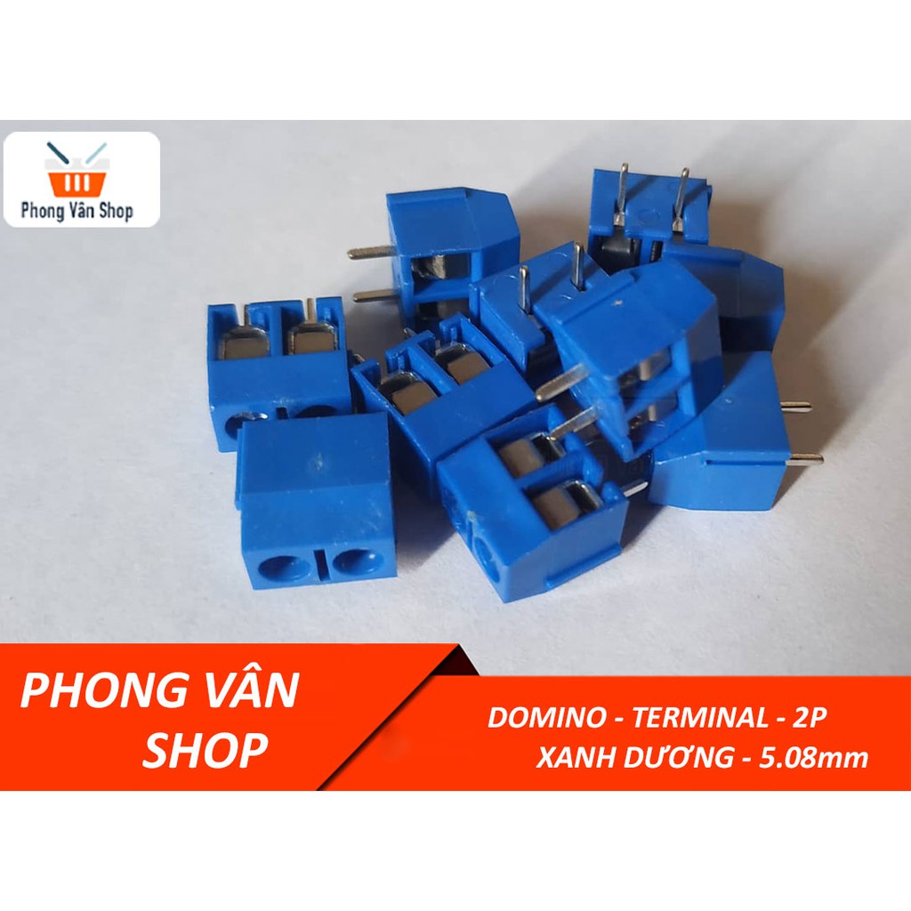 5 Đầu nối Domino - 5.08mm xanh dương 2P