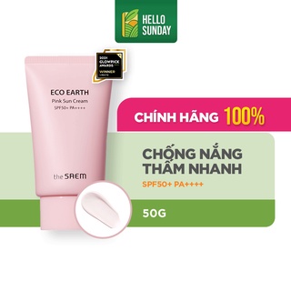 Kem Chống Nắng Ngăn Ngừa Tia UV the SAEM Eco Earth Pink Sun Cream EX 50g