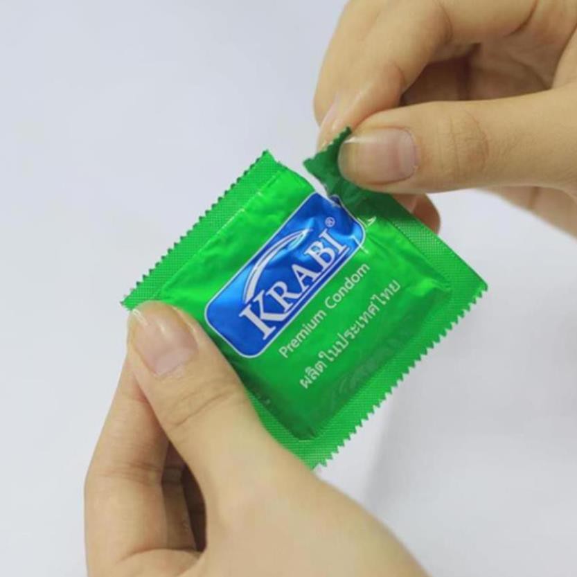 [SIÊU MỎNG + VỊ BẠC HÀ MÁT LẠNH]  Bao cao su Krabi Siêu mỏng | Hương bạc hà | Ultrathin Cool Krabi Premium Condoms