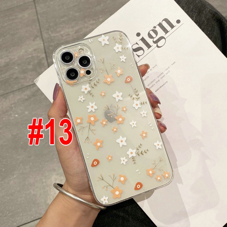 Casing Huawei Y7A Y8P Y9 Prime 2019 Y9S Nova 7 7i 5T 3 3i 3e 4e SE P40 P30 P20 Pro Lite Honor 8X Cute Flower Style Clear Straight Edge Soft Phone Case HLJ 13