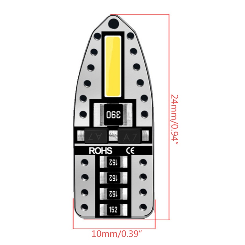 Set 10 Đèn LED T10 W5W Ánh Sáng Trắng Dành Cho Ô Tô