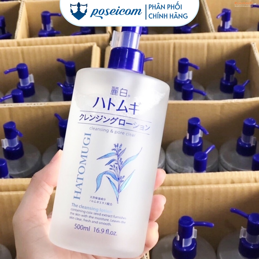 Nước tẩy trang Hatomugi Cleansing & Pore Clear dưỡng ẩm và làm sáng da Nhật Bản 500ml