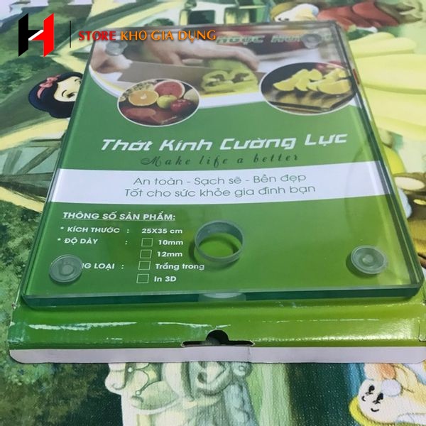 Thớt Kính Cường Lực Công Nghệ Nhật Bản Cao Cấp 10MM - Bảo Hành 12 Tháng