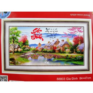 Tranh thêu chữ thập Gia đình (chưa thêu) 88803