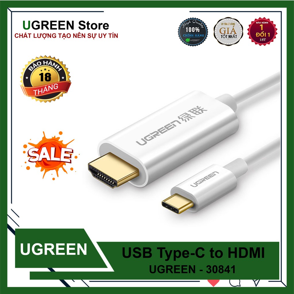 Cáp Chuyển USB Type-C Sang HDMI Dài 1.5m UGREEN 30841 Cao Cấp