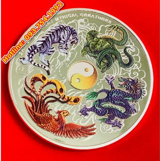 Đồng xu tứ linh: thanh long - bạch hổ - chu tước - huyền vũ | đồng xu may mắn tặng tết