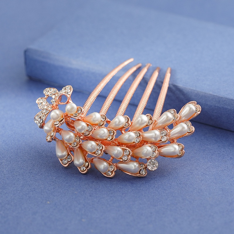 Lược Cài Tóc Đính Ngọc Trai Thiết Kế Đơn Giản Phong Cách Hàn Quốc