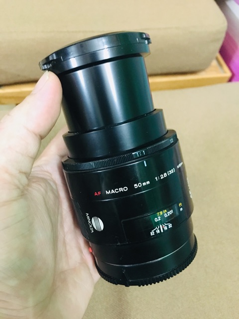 [Mã 159ELSALE hoàn 7% xu đơn 300K] Ống kính, Lens Minolta AF Macro 1:1 50f2.8 ngàm A , Sony A mount, minolta 50mm f2.8