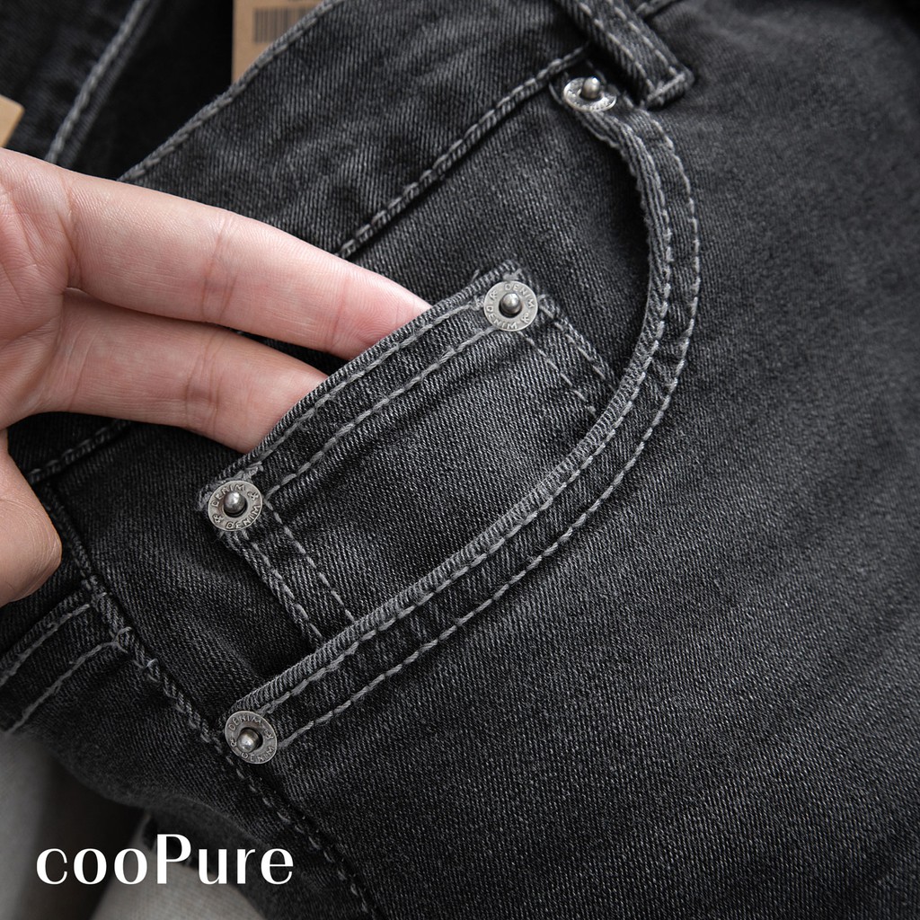 Quần jeans nam cooPure chất jeans extra spandex màu đen khói, thiết kế khỏe khoắn NO.1203 (5 màu) | BigBuy360 - bigbuy360.vn