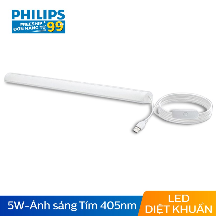 Đèn Philips LED 5W diệt khuẩn bằng ánh sáng tím 405nm - sử dụng đầu cắm USB