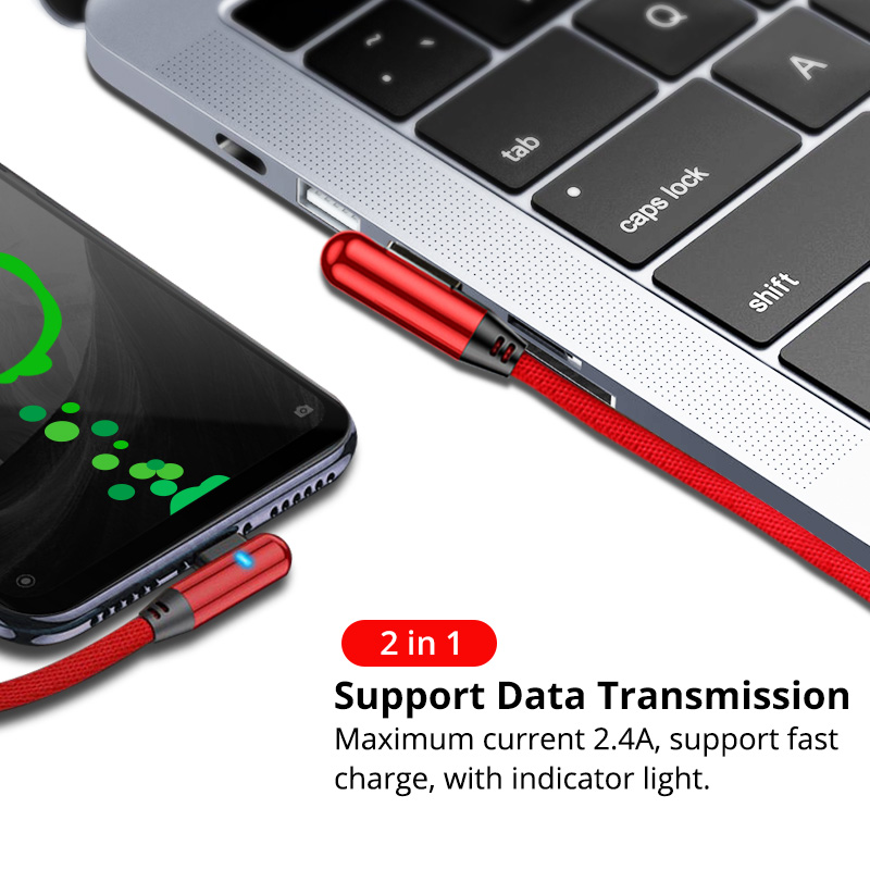 Cáp sạc chơi FONKEN 90 độ cho điện thoại Dây game Micro Usb Type-C