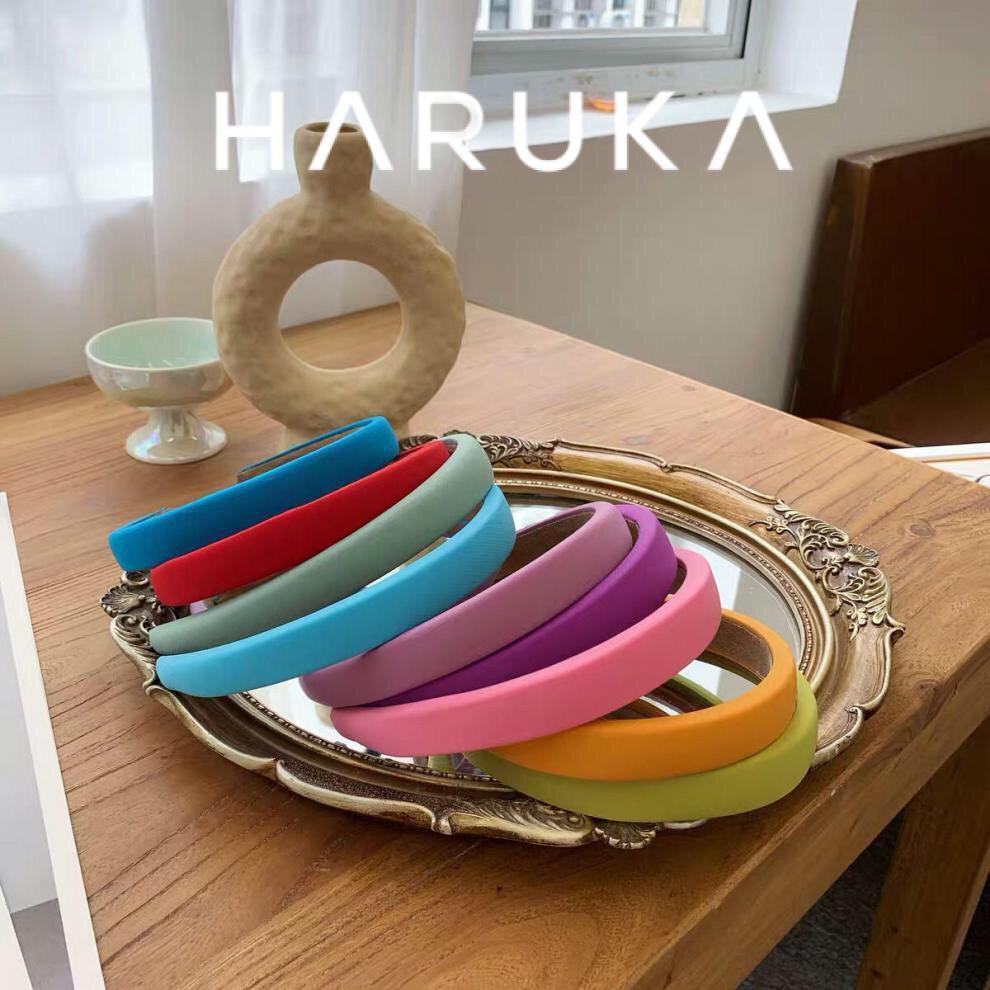 Băng đô cài tóc Hàn Quốc xốp trơn dày dặn nhiều màu Haruka Accessories