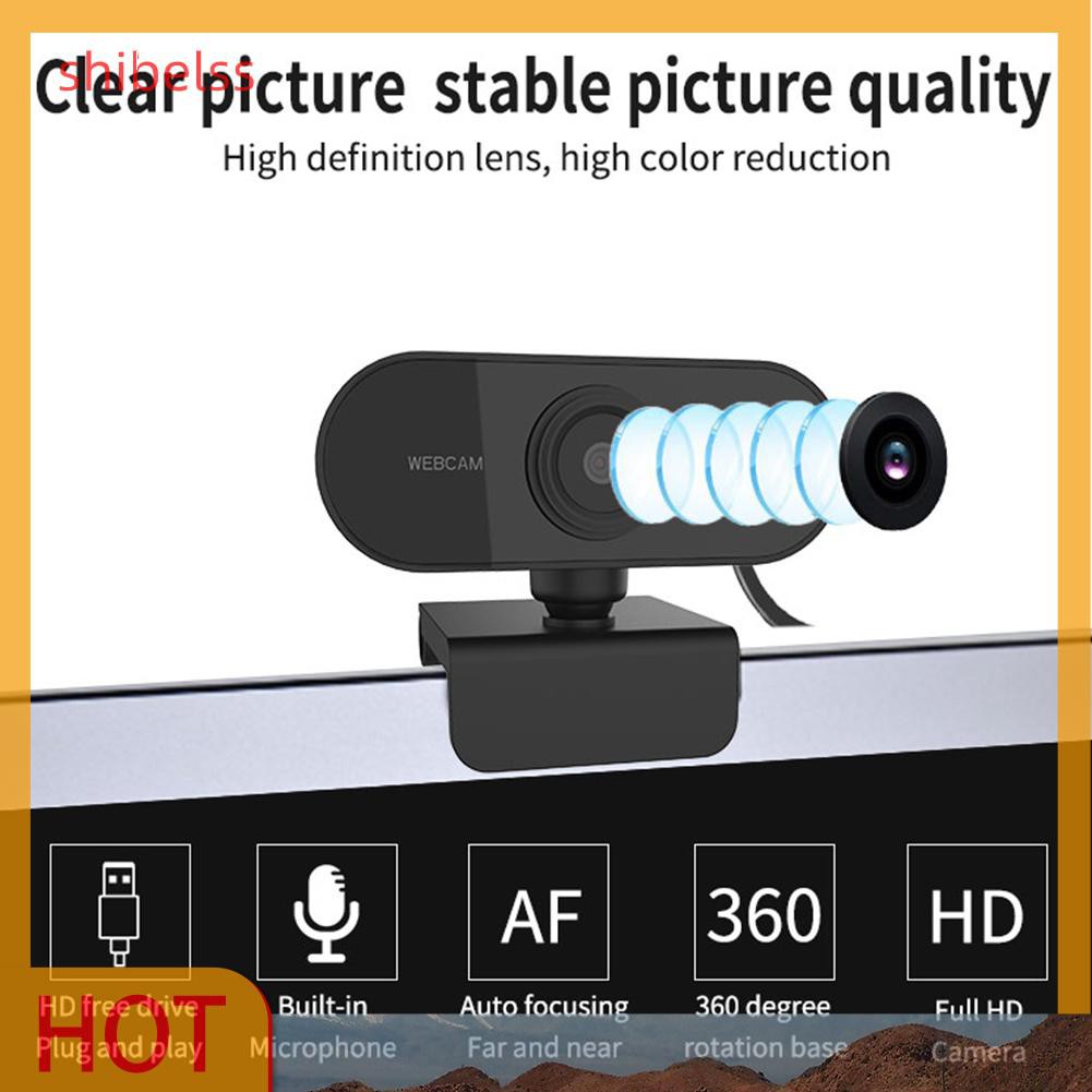 Webcam HD 1080P kết nối USB gắn màn hình dành cho máy tính dùng họp hội nghị trực tuyến