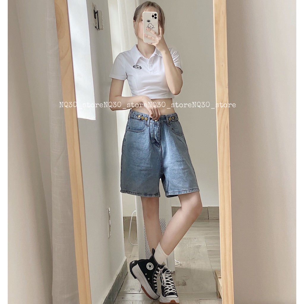 Áo Croptop Ôm Cổ Trụ Thêu Hoji Nữ Ullzang