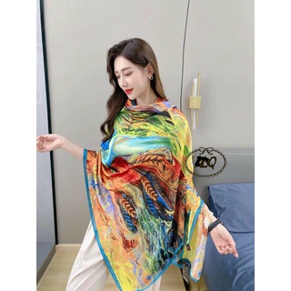 Khăn choàng lụa tằm khăn quàng cổ nữ cao cấp linh tây- quà tặng tâm lí sang trọng 180*90