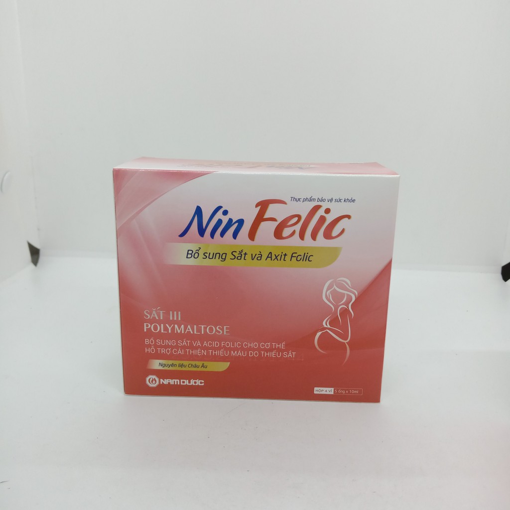 BỘ ĐÔI SẮT VÀ CANXI CHO MẸ BẦU NINFELIC/ NIN CALCI D HỘP 20 ỐNG