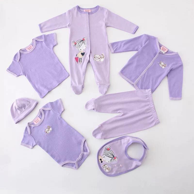 set 8 chi tiết cho bé yêu màu tím