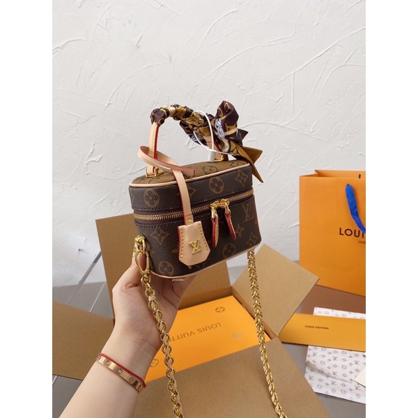 Túi xách lv cốp sz 15cm chất da bò hoạ tiết chuẩn hãng full box 2 lớp