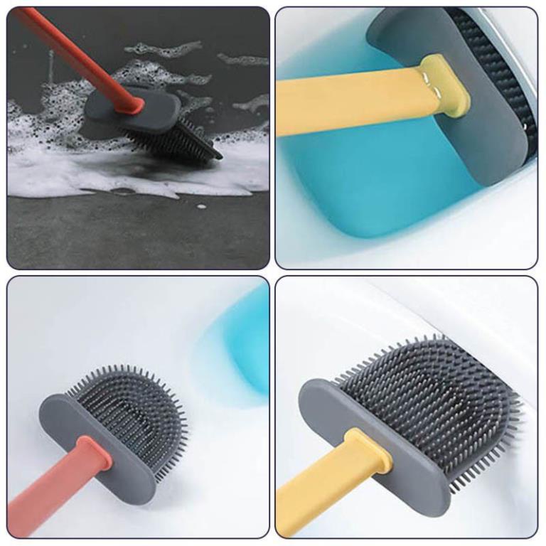 Cọ vệ sinh toilet bồn cầu, nhà tắm bằng silicon có giá đựng dán tường hình đám mây ( tuyển khách sỉ)
