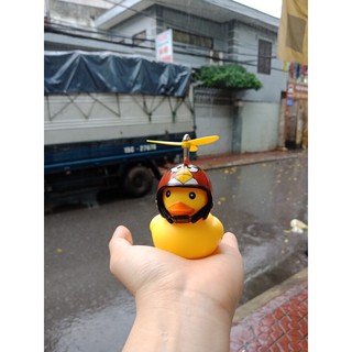 Vịt đội mũ bảo hiểm treo xe