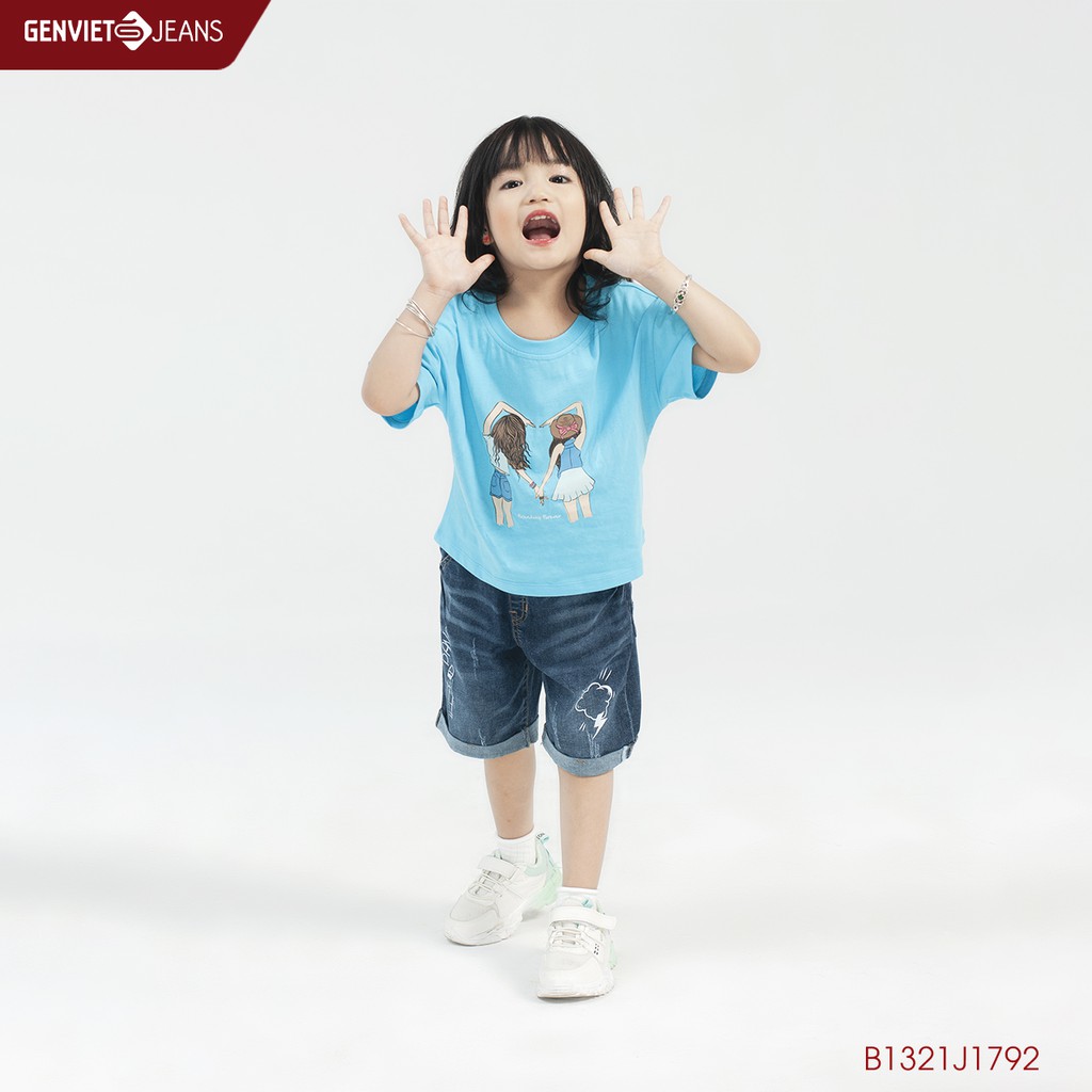 [Mã FATOP12 giảm 30K đơn 150K] Quần Short Jeans Bé Gái Genviet Kids Chất Bò Mềm Cao Cấp B1321J1901