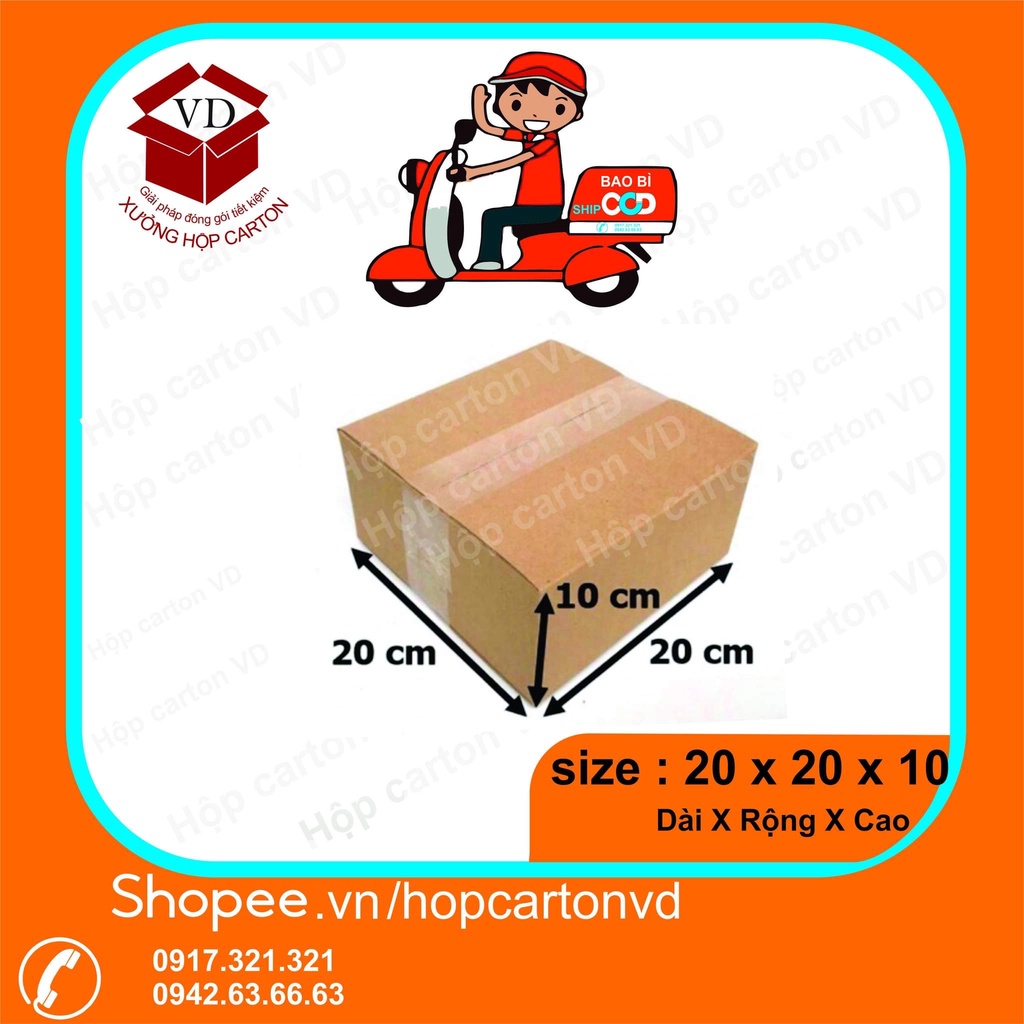 Hộp carton đóng hàng 20*20*10