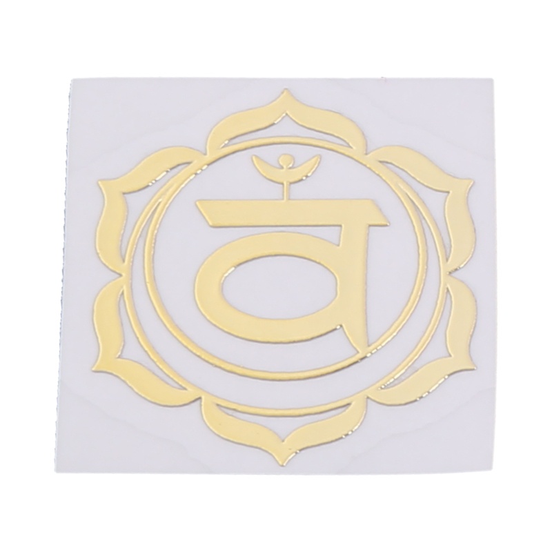 Whi Bộ 7 Miếng Dán Kim Loại Họa Tiết Hoa Tinh Tế Cuộc Sống Chakras Hình Học