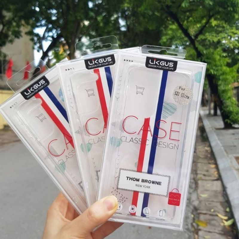 Ốp Likgus Thom Browne Samsung S22,S22 plus,S22 ultra,S21, S21 Plus , S21 Ultra chống sốc, chống ố màu