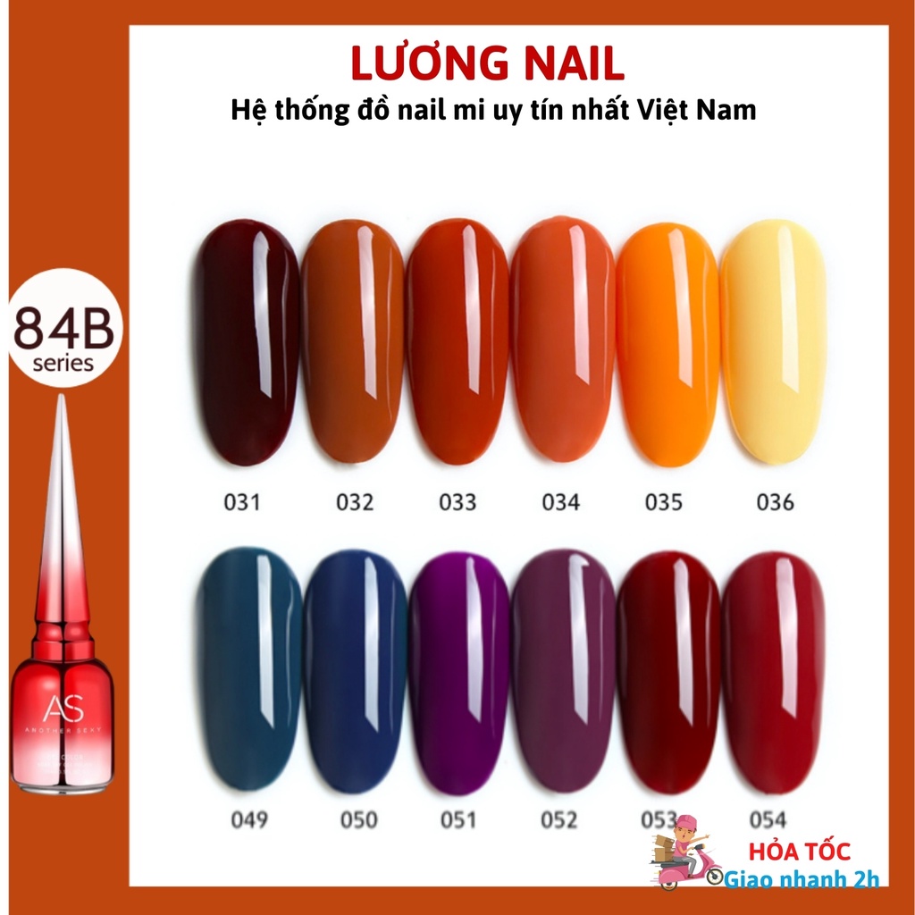 Sơn gel AS sơn móng tay gel tone trắng sữa xanh ngọc tím nhạt chai 15ml