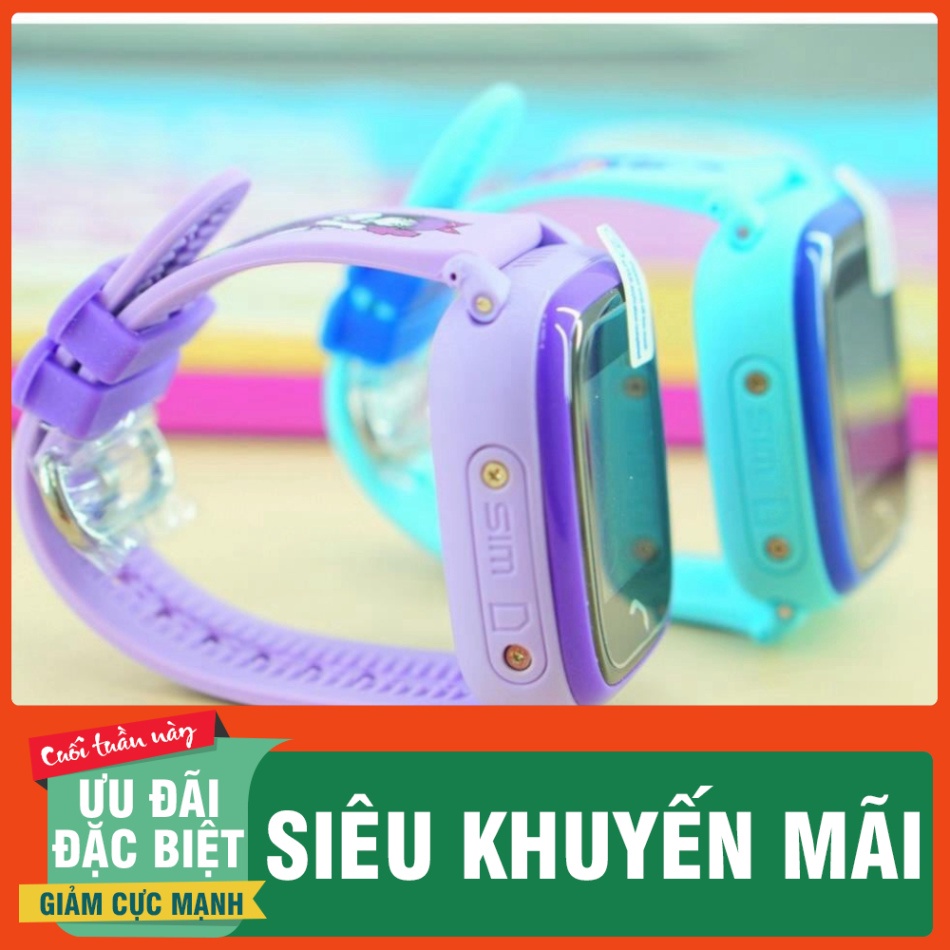 SALE BUNG NÓC Đồng hồ thông minh trẻ em JVJ DF25 Tím, đồng hồ GPS, chống nước, lắp sim nghe goi hai chiều, BH 12 tháng S