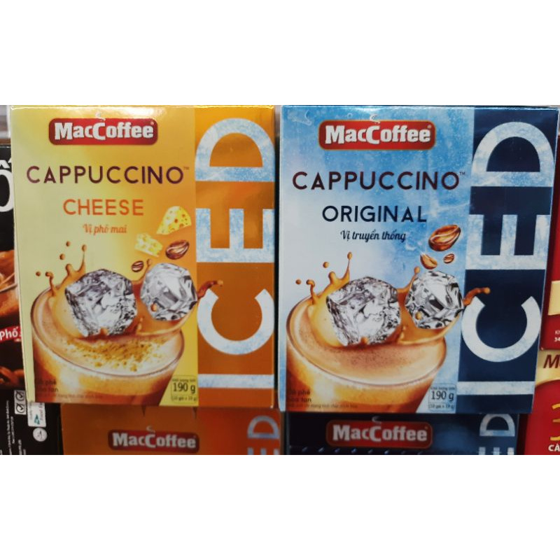 Cà phê MacCoffe capuchino vị phô mai/ truyền thống 190g (10 gói)