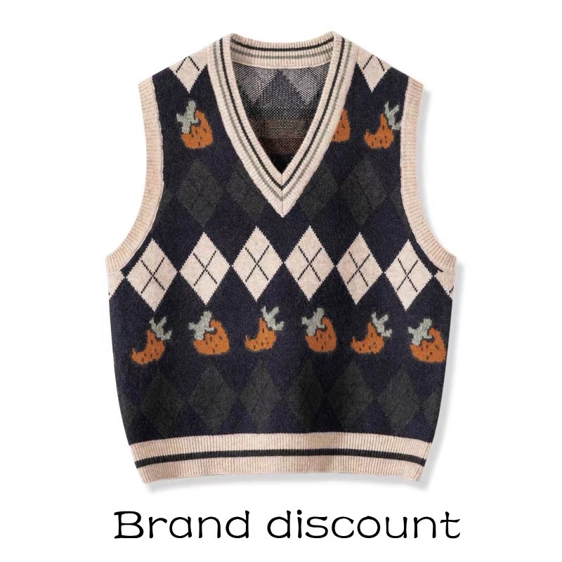 Áo len gile hoạ tiết