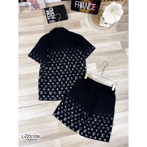 Bộ Quần Áo Polo Nam Loang LV Vàng Siêu Đẹp - Bộ Thể Thao LV Polo Loang Cao Cấp