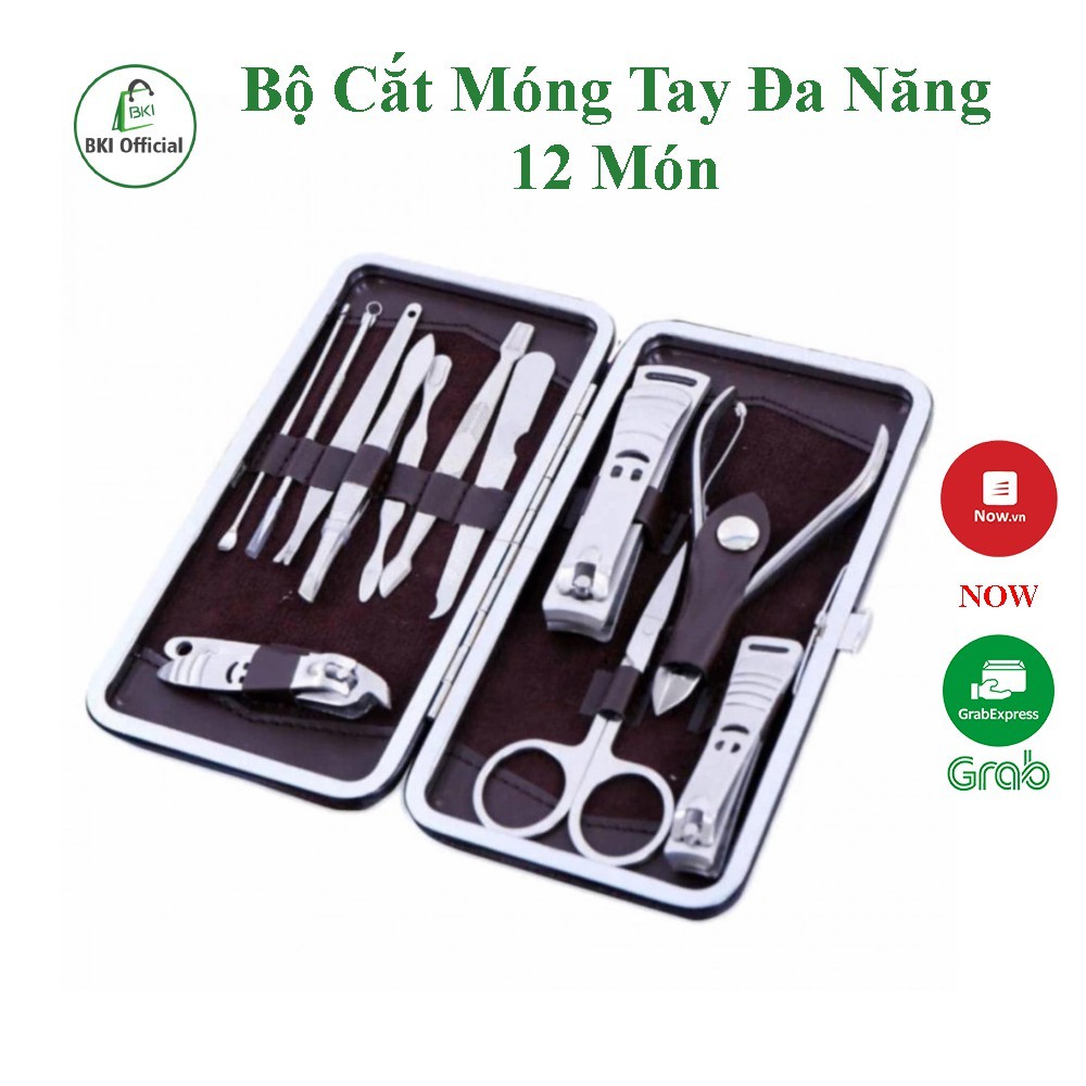 Bộ Cắt Móng Tay Đa Năng, Kiềm Cắt Móng Tay 12 Món Cao Cấp Chất Liệu Thép Không Rỉ