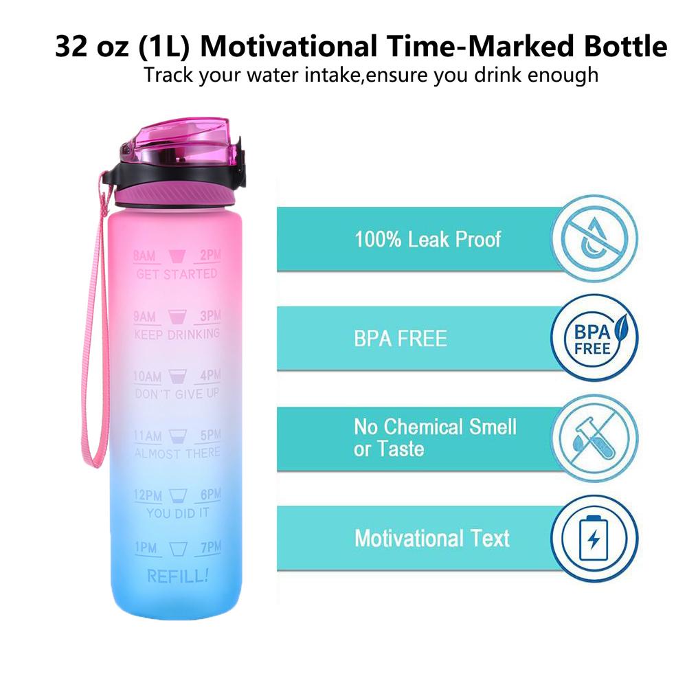 Bình Đựng Nước 1000ml Kèm Ống Hút Tiện Lợi