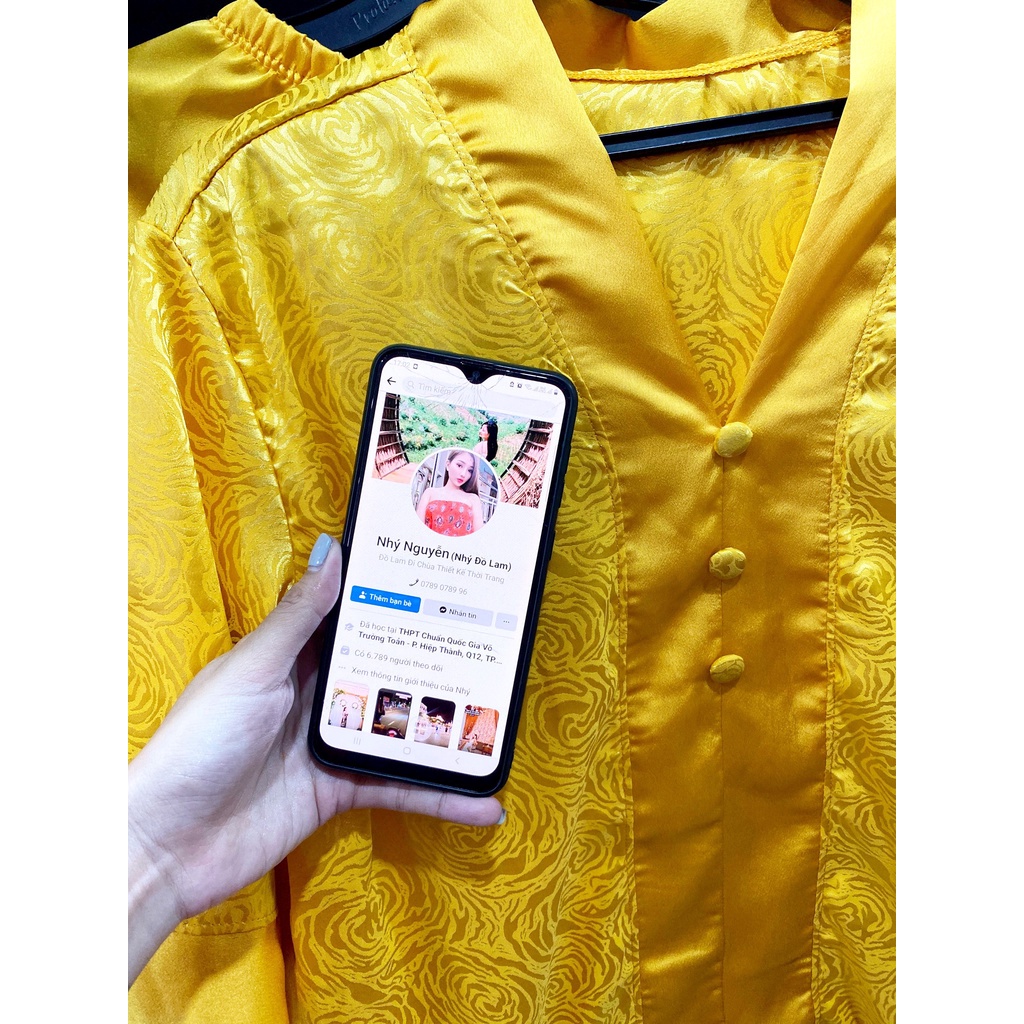 SET CỔ BÀ LAI VÂN HOA HỒNG MÀU VÀNG