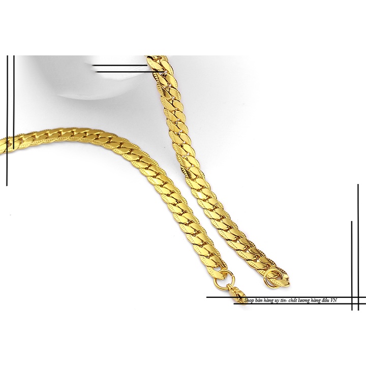 Dây chuyền nam inox kiểu lặc chạm khít 2 bên mạ vàng siêu đẹp, bền màu, sang trọng thể hiện đẳng cấp phái mạnh