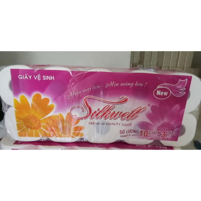 Giấy vệ sinh cao cấp silkwell 10 cuộn tím