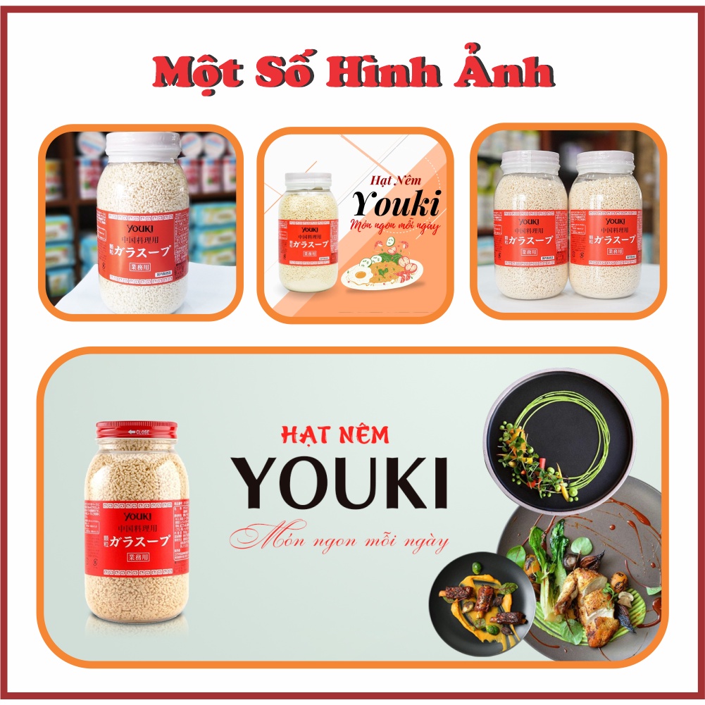 Hạt nêm Youki hộp 520gr Nhật Bản bột nêm gia vị ngon ngọt an toàn không chất bảo quản