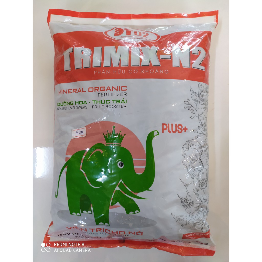 [ Hàng sẵn] PHÂN HỮU CƠ KHOÁNG VIÊN TRIMIX-N2 PLUS (DÀNH CHO CÂY ĂN TRÁI - CÂY ĐANG RA HOA) Gói 2,5kg