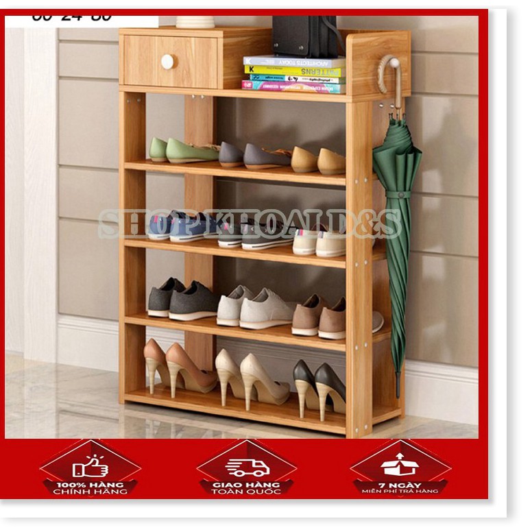 Kệ Để Giày Dép Gỗ Thiết Kế 6 Tầng Nhỏ Gọn, Dễ Dàng Tháo Lắp, Tiết Kiệm Diện Tích/Kệ Giày Gỗ Dày 20 Ly Đã Qua Xử Lí