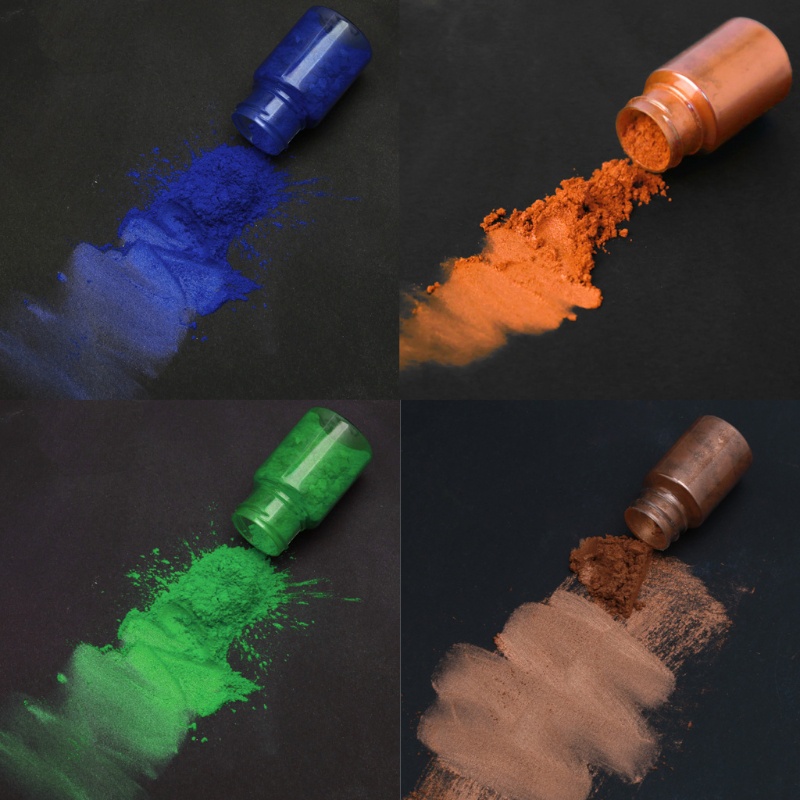 Bộ bột màu mica rực rỡ 50 màu nhuộm nhựa resin epoxy làm nến/xà phòng/bom tắm/trang điểm đa năng tiện dụng