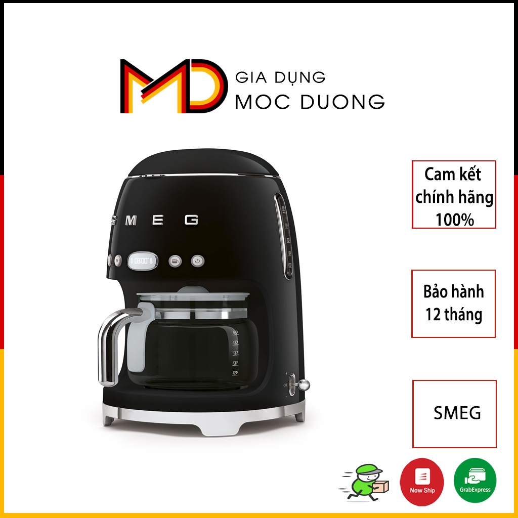 Máy pha cafe SMEG DCF02BLEU màu đen, nhỏ giọt, hình trứng [HÀNG CHÍNH HÃNG]