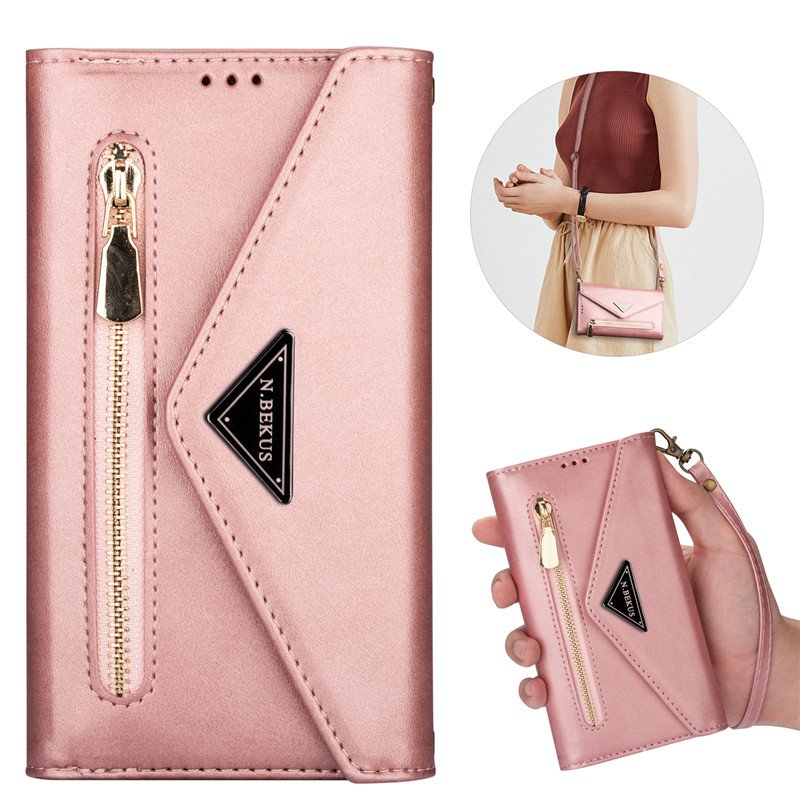 Flip Leather Case for Xiaomi Redmi Phone Case Xiaomi11 Ultra Note 10 9 Pro Note 9sCrossbody Card Holder Zip Lanyard Protective Shell