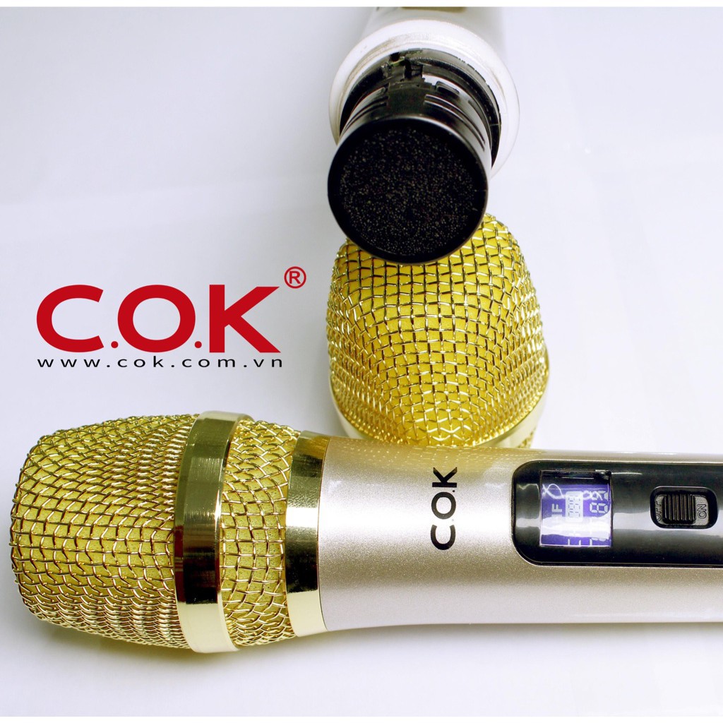 Bộ 2 micro Karaoke không dây đa năng - Micro karaoke cho loa kéo, dàn amply - Micro karaoke UHF COK