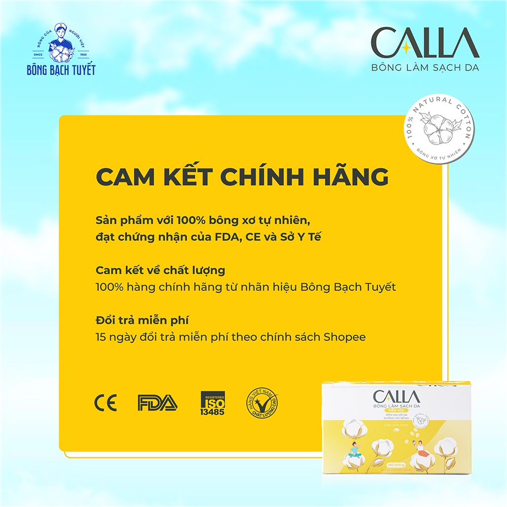 Bông tẩy trang làm sạch da Bông Bạch Tuyết Calla mềm mịn 500G