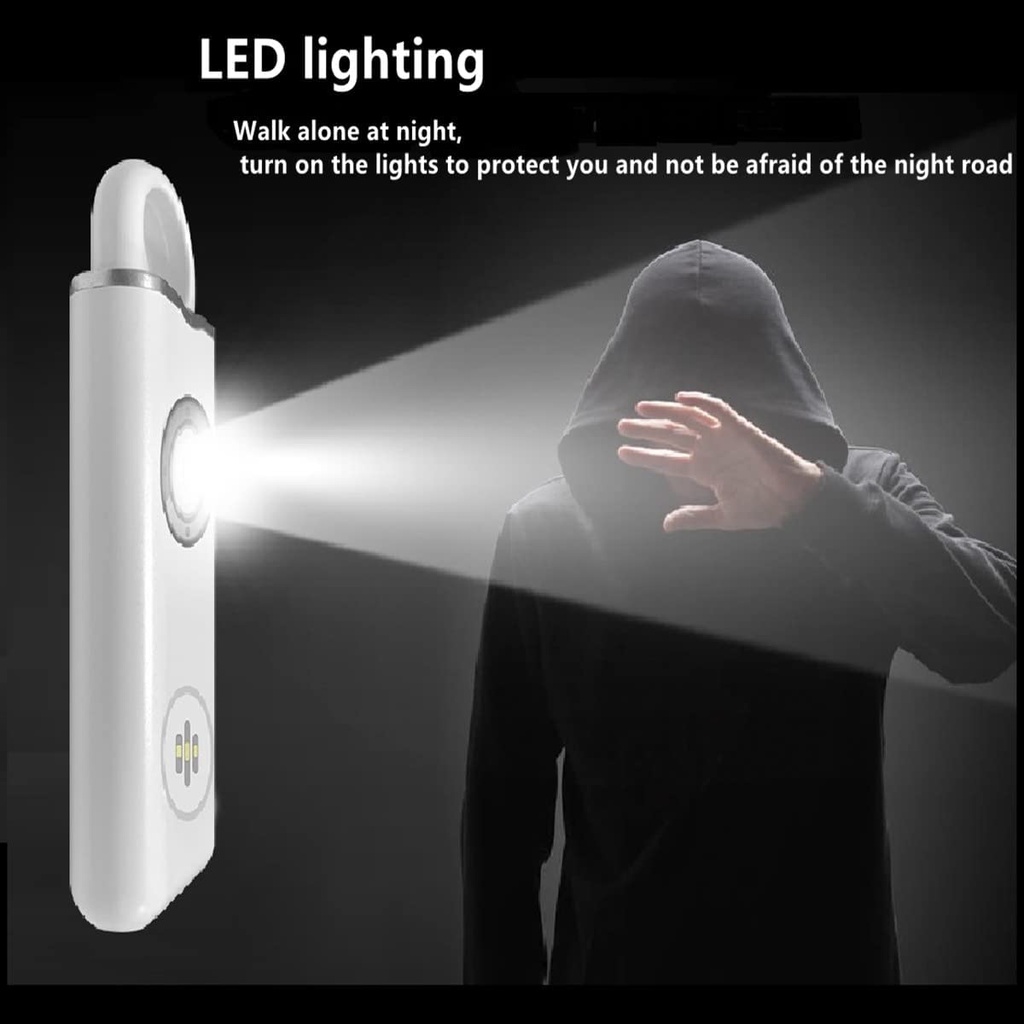 Báo động an ninh cá nhân 130DB Báo động âm thanh, USB có thể sạc lại với đèn LED Keychain, Người già Caller cho Nữ sinh Tự vệ Sử dụng ngoài trời